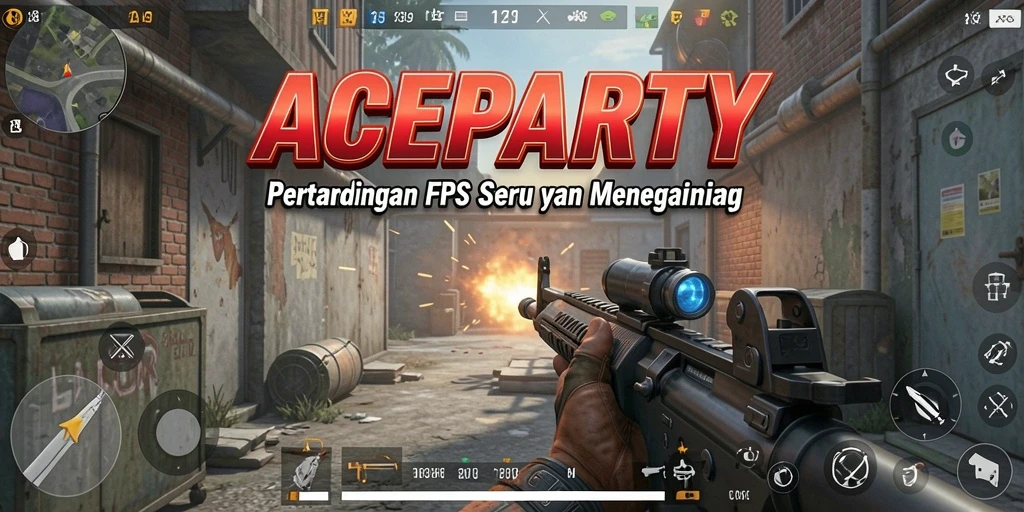 Screenshot gameplay <strong>ACEPARTY</strong> yang menampilkan aksi tembak-menembak yang mendebarkan.
