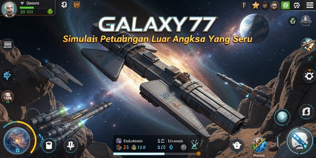 Gameplay menarik GALAXY77 dengan eksplorasi galaksi dan pengelolaan sumber daya.