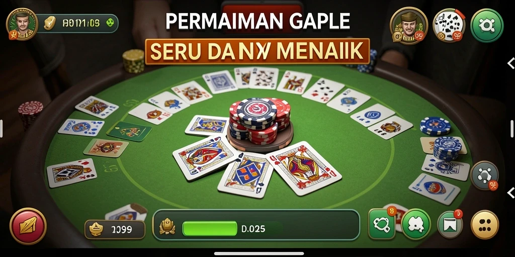 Screenshot HOKI99 menampilkan suasana bermain Gaple yang seru.