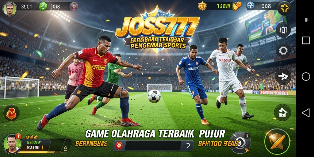 Screenshot utama JOSS777 menampilkan gameplay seru saat pertandingan olahraga.