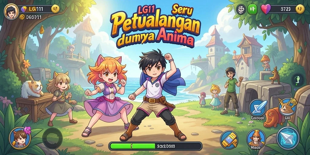 Tangkapan layar dari gameplay LG111 yang menampilkan karakter anime dalam aksi.