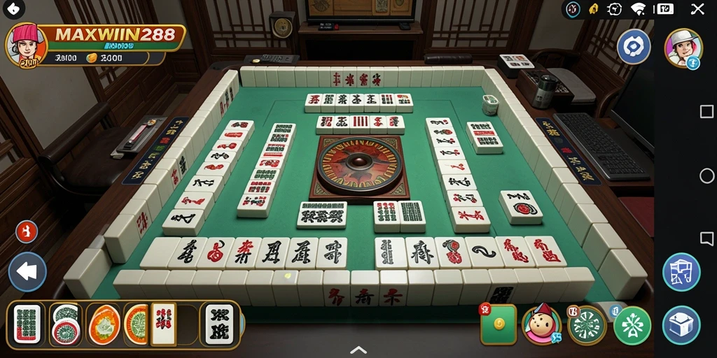 Tampilan gameplay seru dari MAXWIN288 dengan aksi Mahjong menarik.