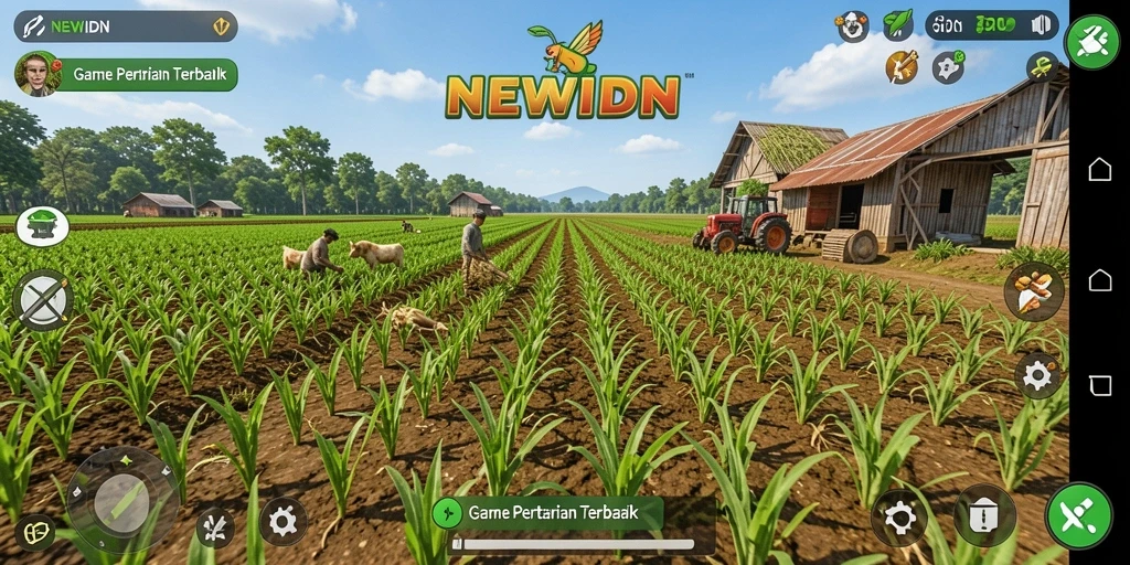 Tampilan gameplay <strong>NEWIDN</strong> menampilkan kebun yang kaya dan indah.