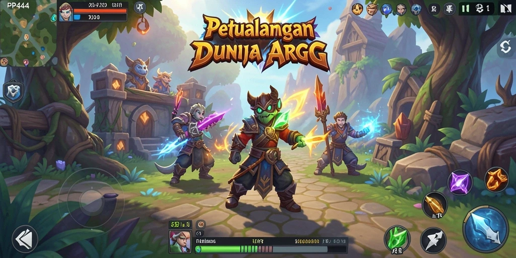 Tampilan dinamis dari gameplay ARPG di PP444.