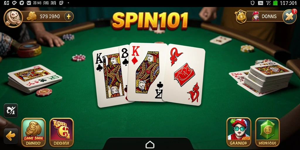 Tangkapan layar gameplay SPIN101 menampilkan aksi seru permainan Domino.