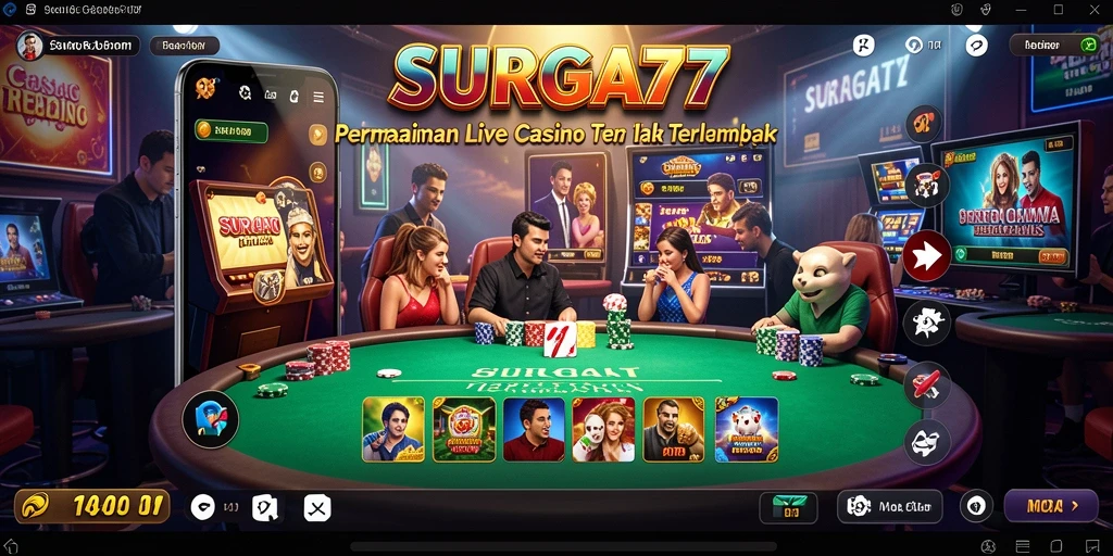 Tampilan gameplay Live Casino yang menarik dan interaktif di SURGA77.