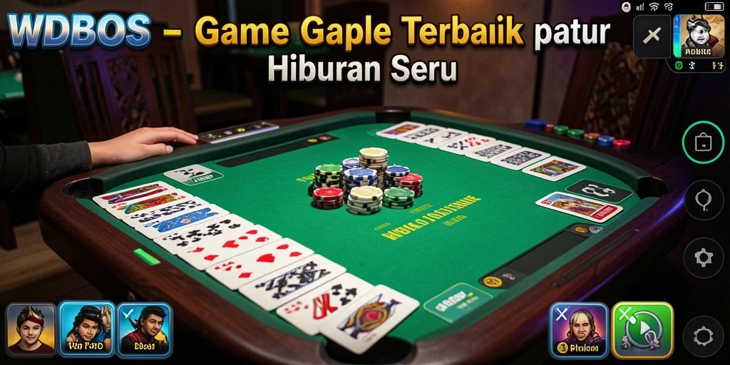 Screenshot gameplay WDBOS yang menunjukkan keseruan bermain Gaple.