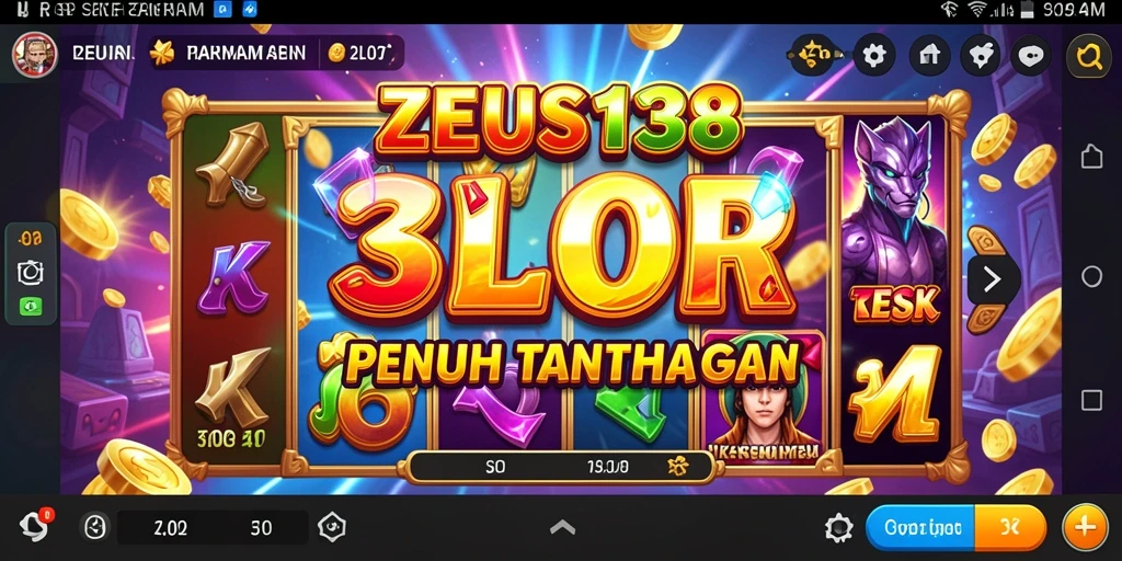 Tampilan gameplay ZEUS138 dengan grafis slot yang menawan.