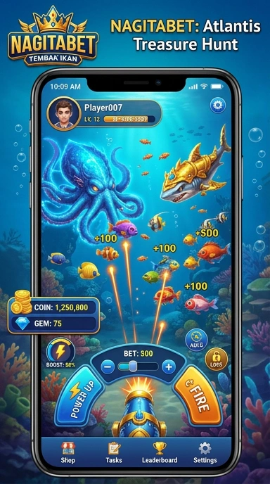 Screenshot antarmuka utama aplikasi nagitabet.